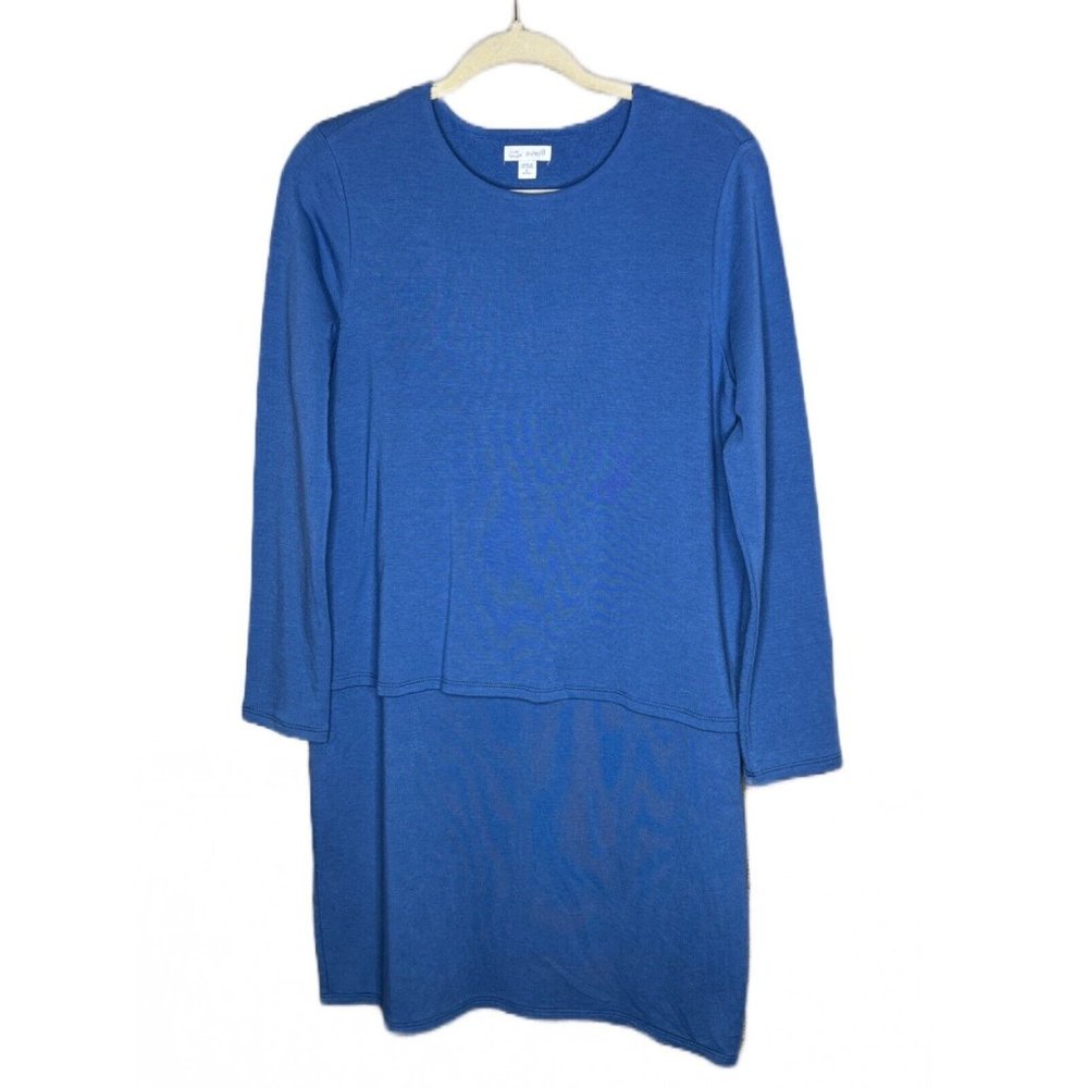 J. Jill Pure Jill Womens Dress Size PS Luxe Tencel Layered Casual Knit Blue